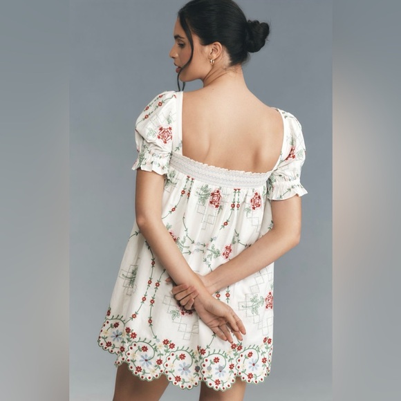 Damson Madder Lulu Embroidered Mini Dress - Picture 4 of 7